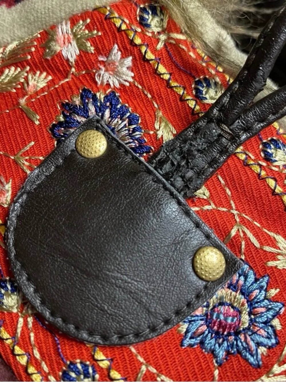 Elevenses Anthropologie Karelia velvet embroidered faux fur collar jacket coat - Picture 12 of 16